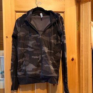 Athleta Woman’s Black and Gray Camouflage Jacket